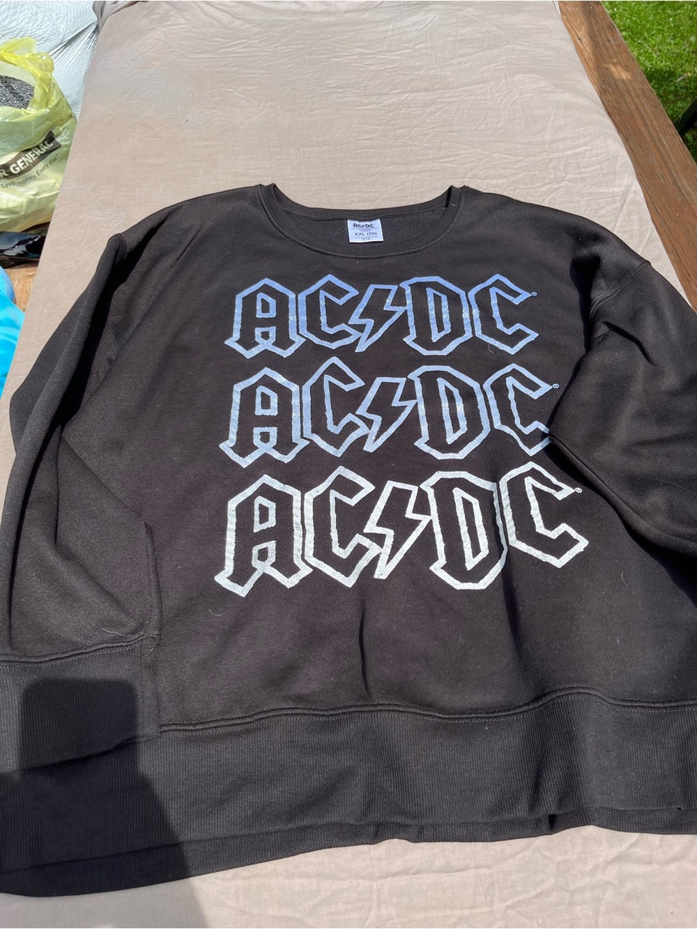 AC/DC Black Sweatshirt with Silver Logo